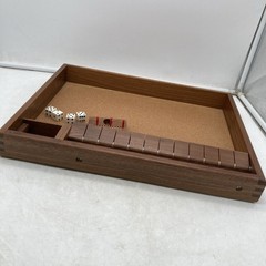 Vintage 1963 Drueke Clapper 12 Game No. 7086 Walnut Shut the Box Board w/ Box