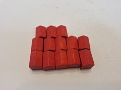 Monopoly Deluxe Anniversary 1985 Edition Red Wood Hotel Replacement Part 13 pcs