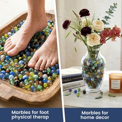 POPLAY Colorful Glass Marbles, 0.6 inch 60 PCS 1 Multicolored