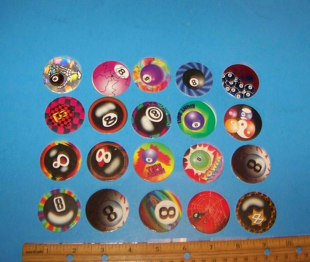 Pogs 8 Ball / Eight Ball ( 20 ) Complete your Collection Today! Vintage Set #3
