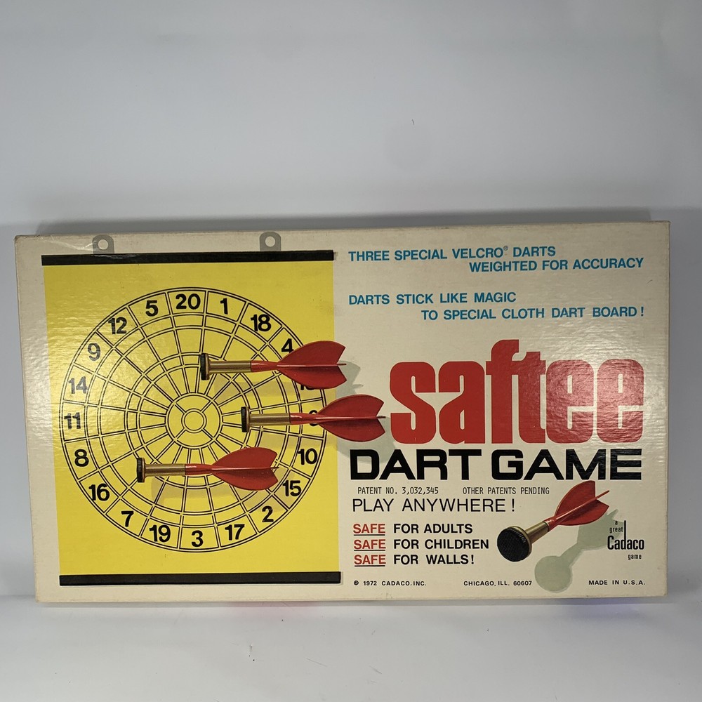 Saftee Dart Game 1972 Vintage Cadaco Safety Children Safe USA in Box