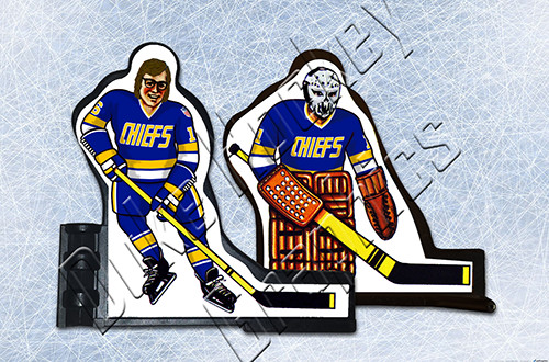 Slap Shot Charlestown Chiefs dark PEEL-OFF vinyl decals Coleco compatible