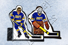 Slap Shot Charlestown Chiefs dark PEEL-OFF vinyl decals Coleco compatible