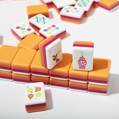 New vibrant layered mahjong tiles – American style 160 tiles – Vitality Orange