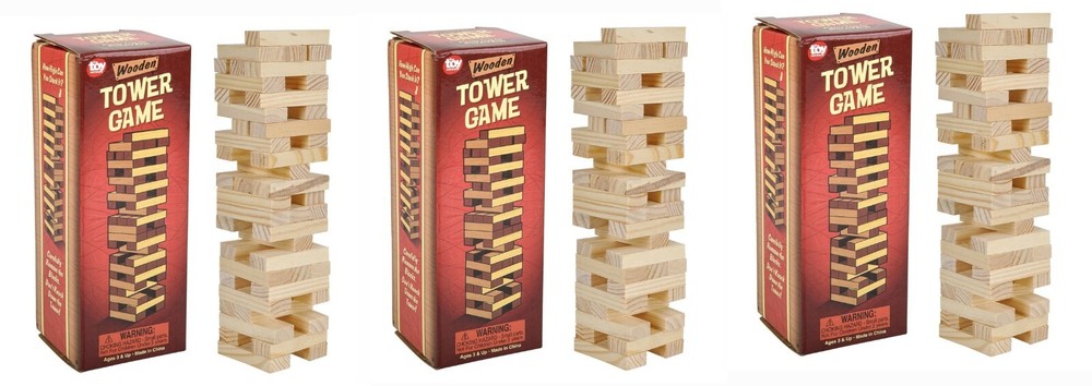 3 Towers ! Mini Wooden Tower Classic Game Set 6 inches tall super fast shipping