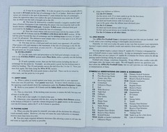 Vintage 1995 APBA Pro Football Board Game INSTRUCTION MANUAL Only