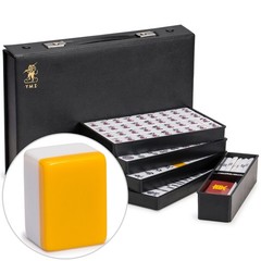 Japanese Riichi Mahjong Set with Standard Size Tiles and Black Vinyl Case