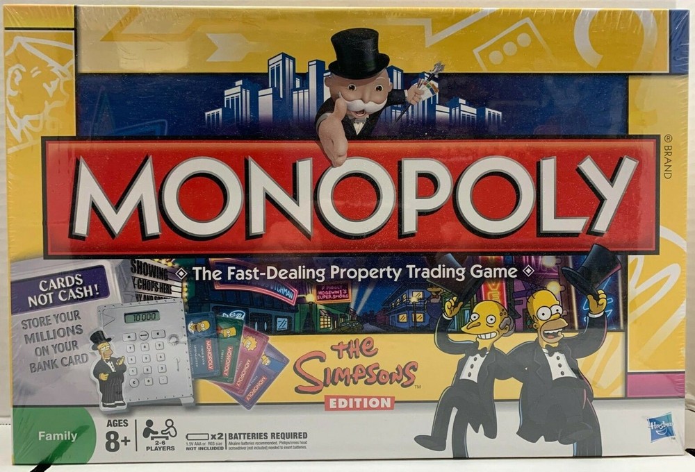 MONOPOLY THE SIMPSONS EDITION ELECTRONIC BANKING READER PARKER BROTHERS NEW U.S.