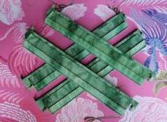 NEW! Set of 4 Green Marble Mahjong Racks & Attached Pushers 18.5″ – Beautiful!