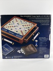 Scrabble Luxury Edition Rotating Wooden Board Game Winning Solutions – Brand New