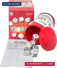 Regal Games – Farkle Classic Dice Game w/ 6 Colored Dice, 1 Convenient Dice Cup
