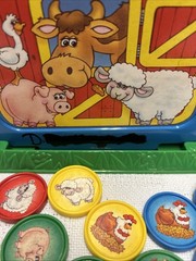 Fisher Price Barnyard Bingo Matching Memory Animal Game Vintage missing 1 piece