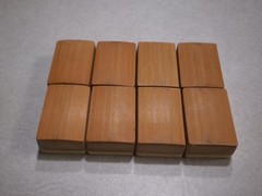 8 MAHJONG MAJONG BOVINE BONE/BAMBOO TILES ALL CRACKS VERY GOOD USED COND