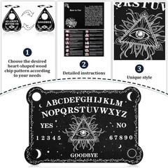 Black Wooden Ouija Board Game Spirit Hunt Planchette Accessories Games Supplies