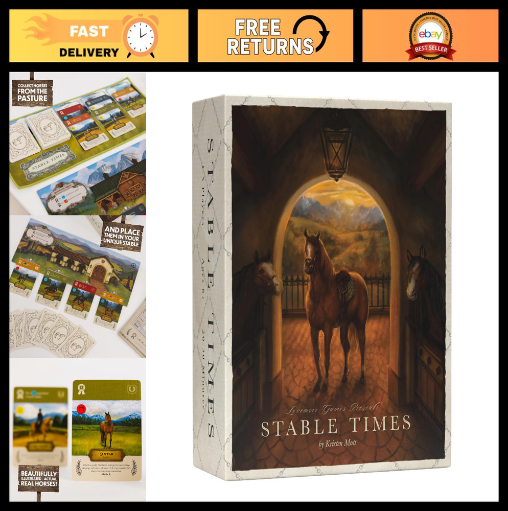 Family Card Game – Cozy Board Game for Kids & Adults, Unique Horses, 1-5 Players