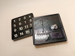 Rare vintage Soviet carbolite puzzle game 15 cubes 1970s