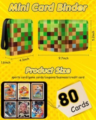 Lotadilo for 1 Pocket Card Binder Mini Size 5.2 x 4.3 x 1.6 inches, green