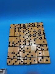 RARE Vintage Set Of Puremco Marblelike Ivory Dominoes – USA Waco, Texas – No 616