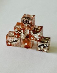 Resin Dice Set 6pcs – Steampunk Gears – Handmade Replacement Dice Games
