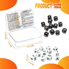 24 Pcs Dice Set, the Crossword Solitaire Game, 6 Sided Dice Crossword Creative