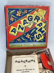 Antique 1920 Anagrams Game By Pressman Co. Inc. USA With Box Complete Preowned