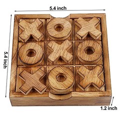 Classic Tic Tac Toe & 4 in a Row Game Set – Rustic Wood Table Decor for Families