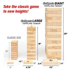 GoSports Giant Wood Tower Tumbling Block Game Indoor Outdoor Garden Family Games