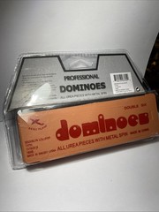 Double Six Aero Plane Dominoes Game All Urea Pieces Metal Spin *New & sealed*