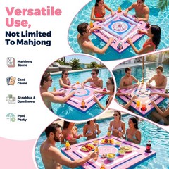 Floating Pool Mahjong Table 31.5-inch Waterproof Game Tray for Pool Beach Lake