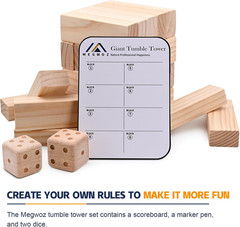 Giant Tumble Tower Games for Kids and Adults 57 Blocks New Zealand Pine Wooden B