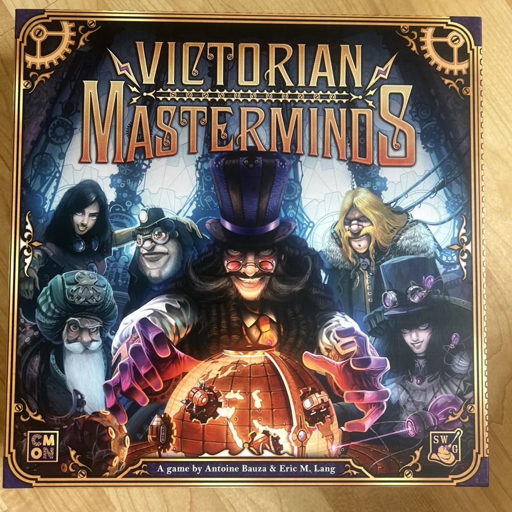 CMON Victorian Masterminds Board Game Eric Lang & Antoine Bauza Steampunk
