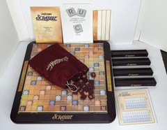 Vintage Scrabble Deluxe Edition Board Game 1999 Milton Bradley Turntable