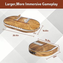 26.4In Wooden Horse Race Board Game for Adults – Foldable Horse Racing Game Boar