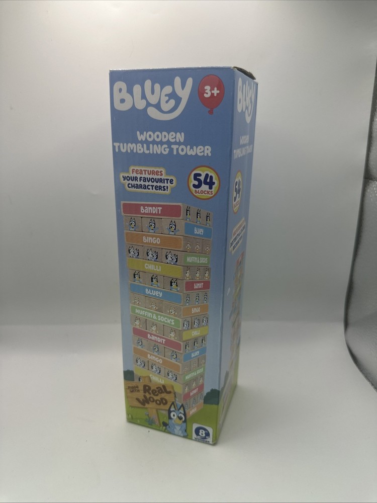 Bluey Wooden Tumbling Tower Rare Kids Jenga Game