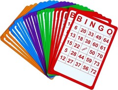 100 Bingo Cards Resuable Bingo Paper Game Cardstock Bulk, 5 Colors