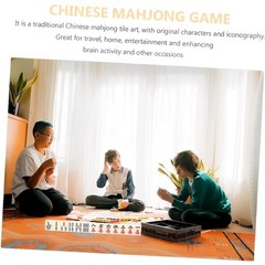 Vintage Chinese Mahjong Set Traditional 144 Tiles Mah-Jong Game Set w/ Case Box