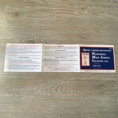 Vintage National Mah Jongg League 56th Year Official Hands & Rules Card 1993-94