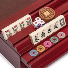 Yellow Mountain Imports American Mahjong Set – Classic Royale II with Redwood Ve