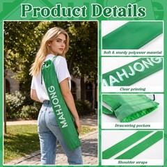 Sunnymove 35 Inch Long Mahjong Mat Bag Cute Double Strapped Polyester Drawstr…