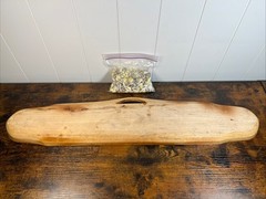 VINTAGE HAND MADE WOODEN PHILIPPINES MANCALA GAME BOARD FLORAL DESIGN W/ SHELLS