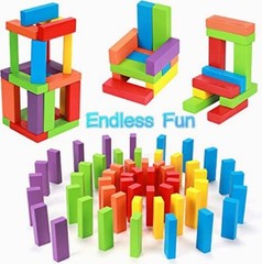 48 Pcs Tacobear Colorful Wooden Stacking Board Games Building Blocks