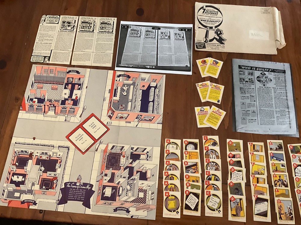 Unused 1937 All Colored-Paper/Radio Advtsg-Premium Send-In Game “WHO IS GUILTY?”