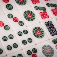 Traditional Chinese Mahjong Game Set 144 + 2 Spares Blue Color Tiles