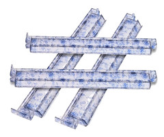 Mahjong Blue Rack & Pusher Set 4, Chinoiserie Floral, Hinged
