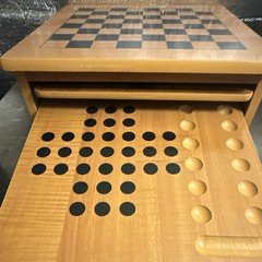 10-1 Wooden Multi-Game Table Set Chess Checkers Backgammon Board Game 2+ Ages 8+