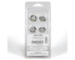 * Chessex Dice Poly Metal Silver Metal and White 7 Count CHX27021