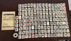Vintage Mahjong Game Set of 148 Replacements Tiles 148 PCs Green And white