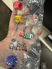 2026 Panini Prizm Monopoly FIFA World Cup Dice and pieces.