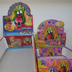 Rare Dracco Heads empty display boxes! Mega & spanish Gogo’s Crazy Bones-like