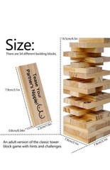 Pakoc ADULT Couples Game Wooden Tumbling Tower Game 48 Wooden Stacking Game